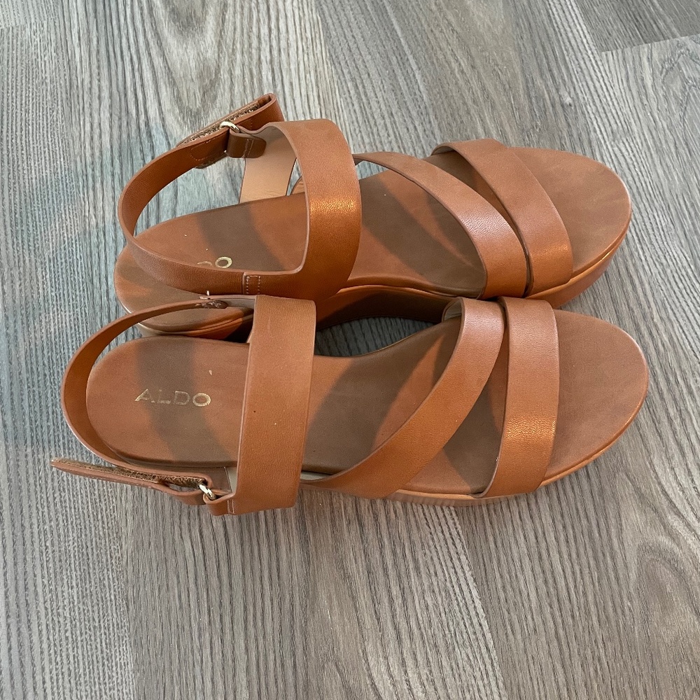 Brown Aldo Flatform Sandals